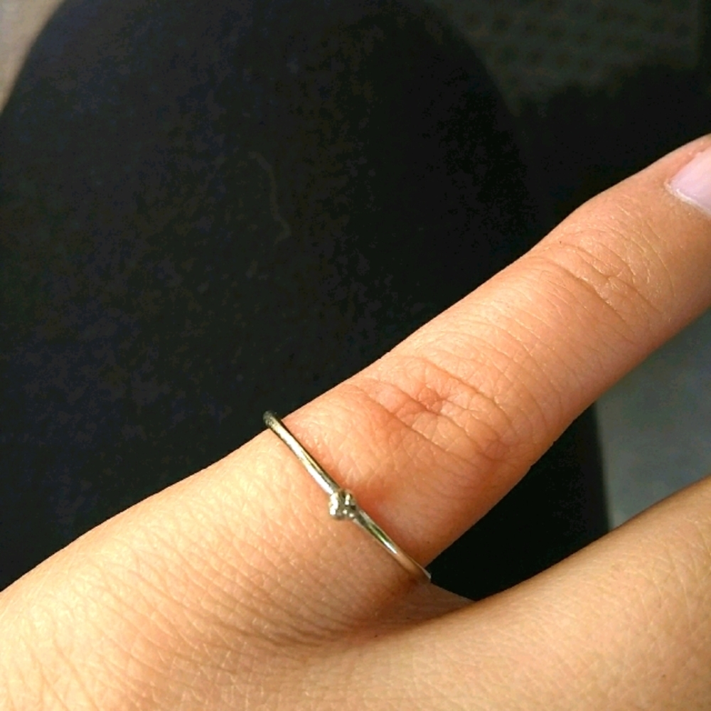 10k Stackable Diamond Chip Ring - image 1